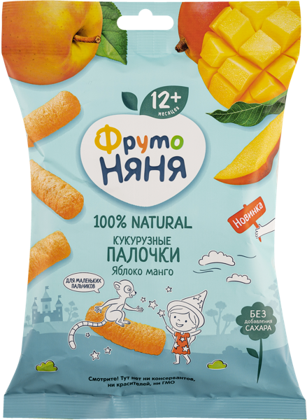 Изображение Кукурузные палочки с 12 месяцев Фрутоняня яблоко манго Прогресс м/у, 20 г