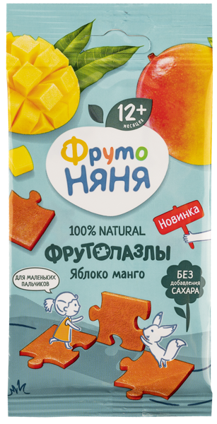 Изображение Фруктовые кусочки с 12 месяцев Фрутоняня Пазлы яблоко манго Прогресс м/у, 20 г