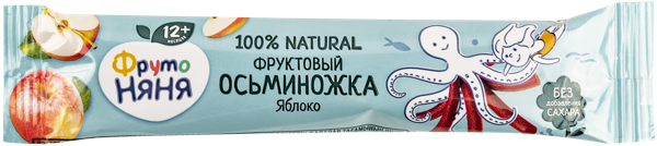 Изображение Фруктовые кусочки с 12 месяцев Фрутоняня Осьминожка яблоко Прогресс м/у, 16 г