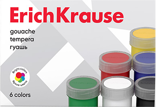 Изображение Гуашь 6 цветов Эрих Краузе Эрих Краузе к/у, 1 шт
