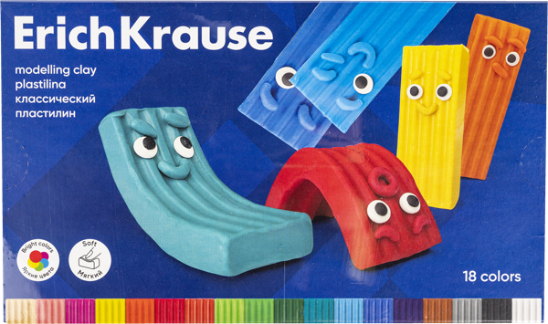 Изображение Пластилин 18 цветов со стеком Эрих Краузе колор френдс Эрих Краузе к/у, 1 шт