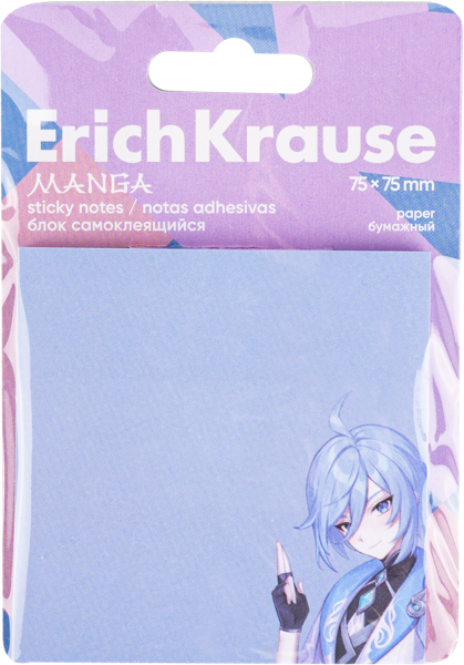 Изображение Блок 7,5*7,5см самоклеящийся Эрих Краузе манга голубой Эрих Краузе к/у, 1 шт