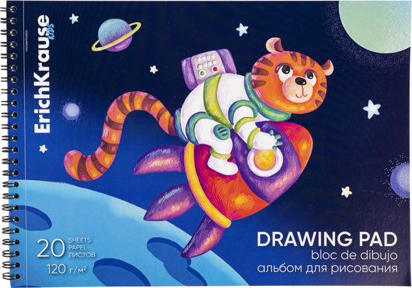 Изображение Альбом 20л для рисования Эрих Краузе спейс энималс на спирали Эрих Краузе , 1 шт