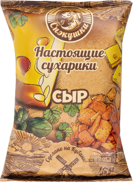 Изображение Сухарики пшеничные Снэкушки сыр Фишка м/у, 80 г