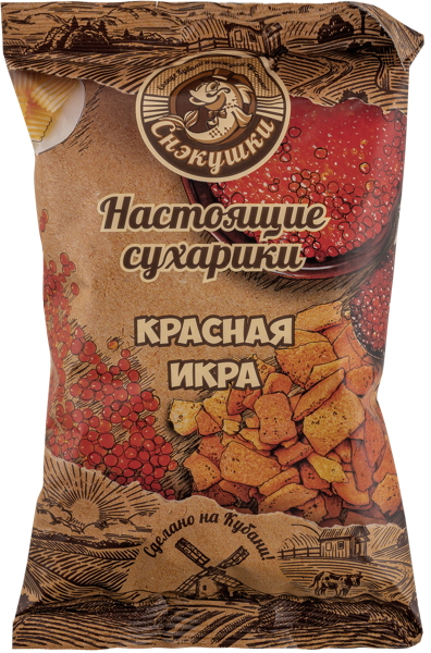 Изображение Сухарики пшеничные Снэкушки красная икра Фишка м/у, 80 г