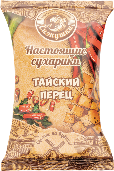 Изображение Сухарики пшеничные Снэкушки тайский перец Фишка м/у, 80 г