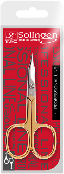 Изображение Ножницы для маникюра Солинджен золотые прямые Тарко п/у, 1 шт