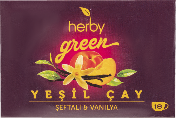 Изображение Чай зеленый в пакетиках Херби персик ваниль Чайсан Догу кор, 18*27 г