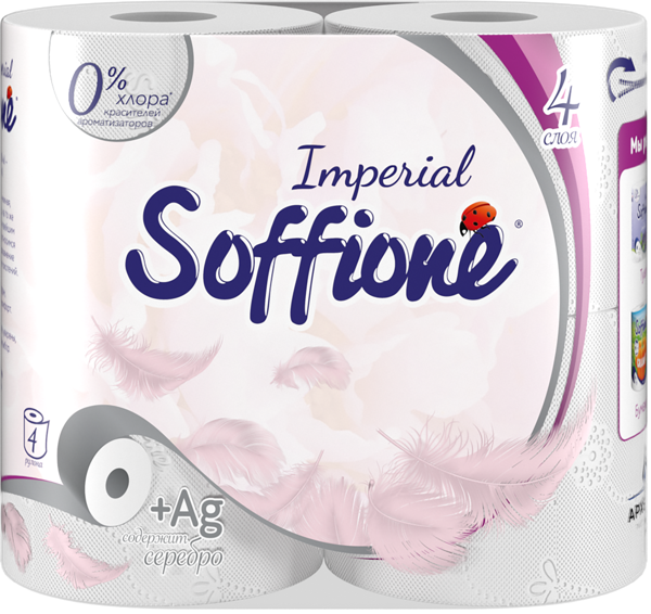 Изображение Туалетная бумага 4-х слойная Соффионе империал 140 листов Архбум м/у, 4 шт