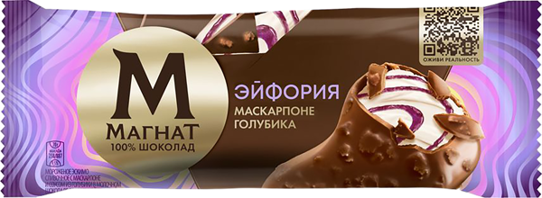 Изображение Мороженое сливочное эскимо Магнат маскарпоне голубика Юнилевер Русь м/у, 65 г