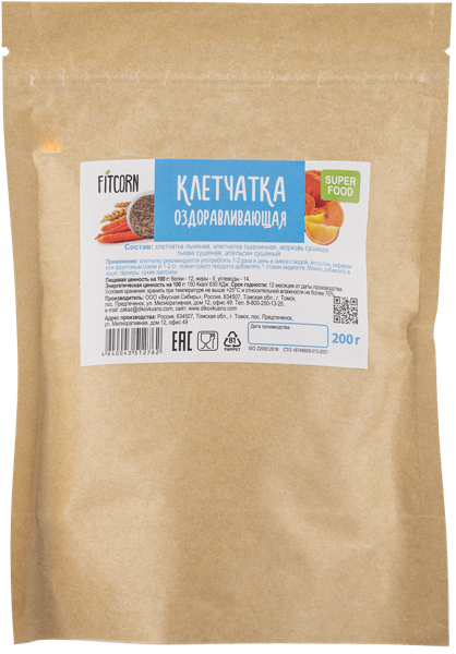 Изображение Клетчатка оздоравливающая ФитКорн Вкусная Сибирь м/у, 200 г
