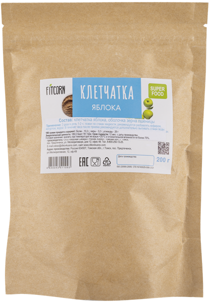 Изображение Клетчатка яблочная ФитКорн Вкусная Сибирь м/у, 200 г
