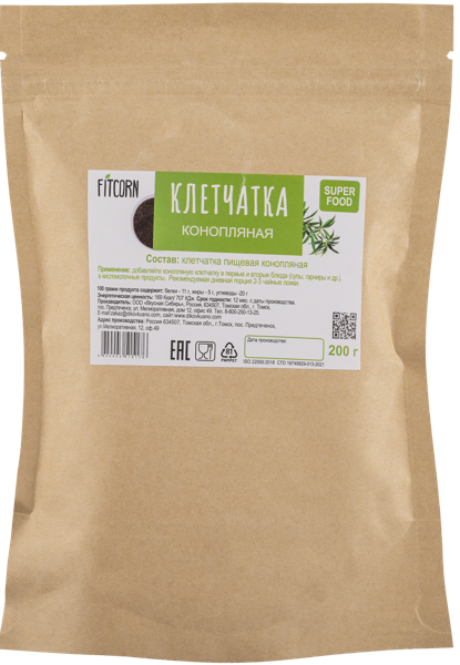 Изображение Клетчатка конопляная ФитКорн Вкусная Сибирь м/у, 200 г