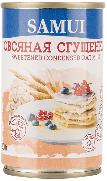 Изображение Молоко сгущенное овсяное Самуи Шеф Чоис Фудс ж/б, 200 г