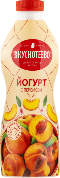 Изображение Йогурт 2% питьевой Вкуснотеево персик Молвест п/б, 690 мл