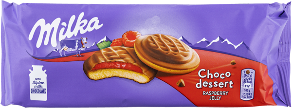Изображение Печенье бисквитное Милка малина и шоколад Мондэлис м/у, 147 г