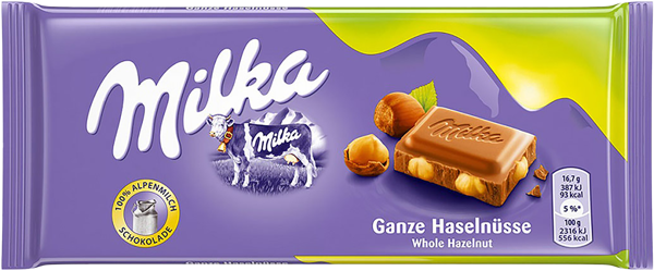 Изображение Шоколад молочный Милка цельный лесной орех Мондэлис м/у, 95 г