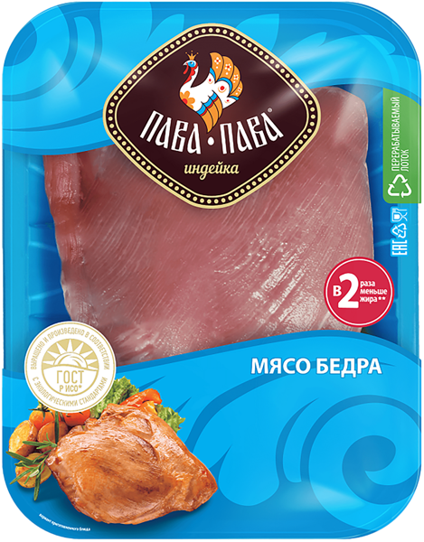 Изображение Птица охлажденная Пава Пава индейка бедро Тамбовская индейка лоток, 450 г