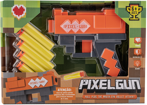 Изображение Бластер мягкие снаряды Майнкрафт пиксельный Донгуан к/у, 1 шт