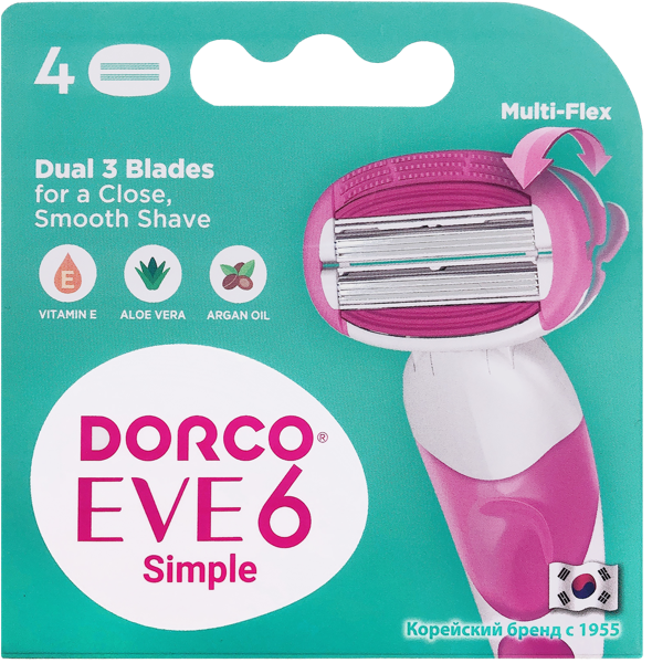 Изображение Кассеты для бритья 6 лезвий Дорко ив 6 симпл Дорко к/у, 4 шт