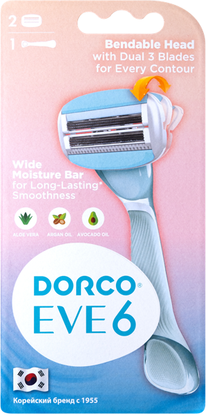 Изображение Станок для бритья 6 лезвий Дорко ив 6 симпл3+2 кассеты Дорко п/у, 1 шт
