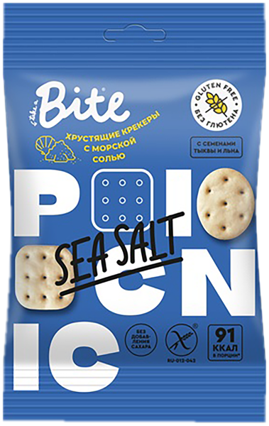 Изображение Крекер без сахара Байт морская соль Биофудлаб м/у, 60 г