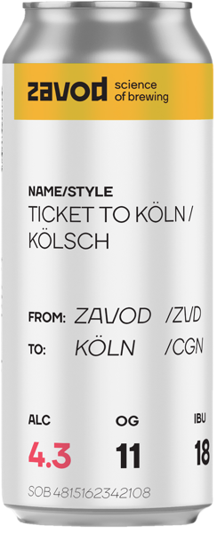 Изображение Пиво светлое эль 4,3% н/ф Завод Тикет ту Кельн Русский Крафт ж/б, 0,5 л