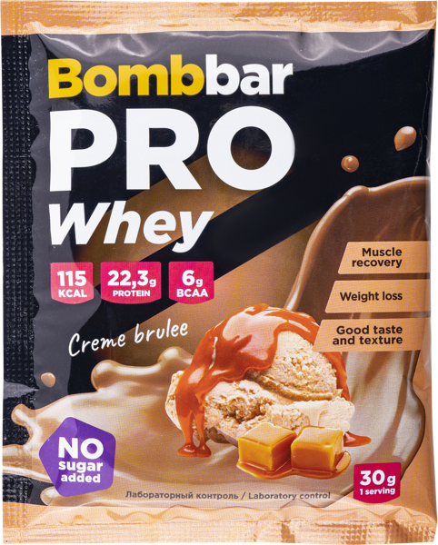 Изображение Протеин сывороточный Бомббар крем-брюле Фитнес Фуд м/у, 30 г