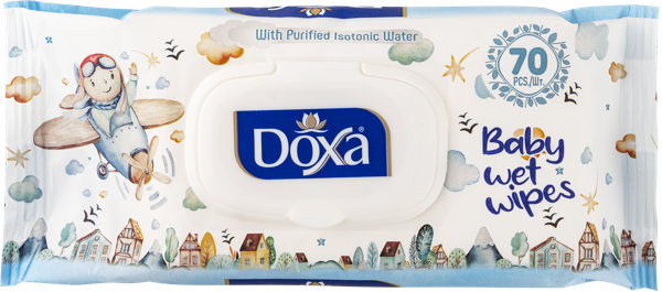 Изображение Салфетки влажные для рук Докса блу детские Эргун Кимья м/у, 70 шт