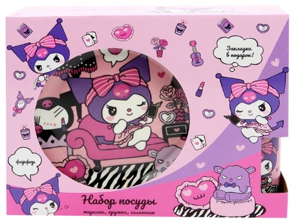 Изображение Набор фарфоровой посуды Куроми 3 предмета Шаньдун Хуантай к/у, 1 шт