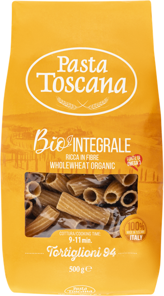 Изображение Макароны цельнозерновые Паста Тоскана из Тосканы тортильони №94 с Омега3 Патифицио Фабианелли м/у, 500 г