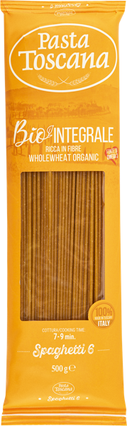 Изображение Макароны цельнозерновые Паста Тоскана из Тосканы спагетти №6 с Омега3 Патифицио Фабианелли м/у, 500 г