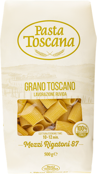 Изображение Макароны из твердых сортов Паста Тоскана из Тосканы мецци ригатони №87 Патифицио Фабианелли м/у, 500