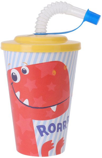 Изображение Стакан 400 мл пластик Купман с соломинкой Купман Интернэшнл , 1 шт