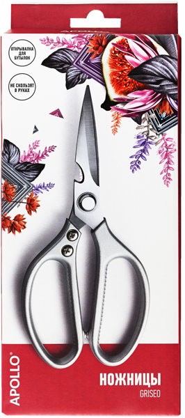 Изображение Ножницы 21,5см для кухни Аполло грисео нерж сталь Аполло к/у, 1 шт