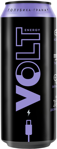 Изображение Напиток Энергетический Вольт голубика гранат АБ ИнБев ж/б, 0,45 л