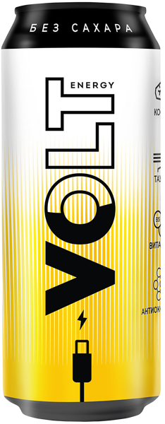 Изображение Напиток Энергетический Вольт без сахара АБ ИнБев ж/б, 0,45 л