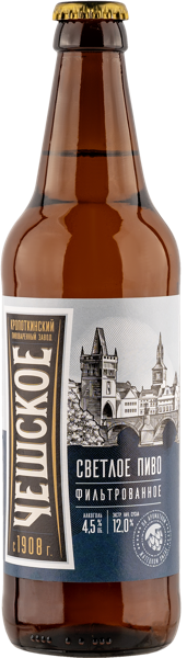 Изображение Пиво светлое Лагер 4,5% Кропоткинское чешское Кроп-пиво с/б, 0,5 л