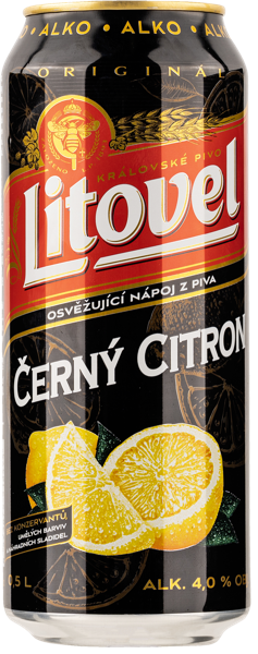 Изображение Пивной напиток светлое 4,0% Литовел Черни Цитрон Пивовар Зубр ж/б, 0,5 л