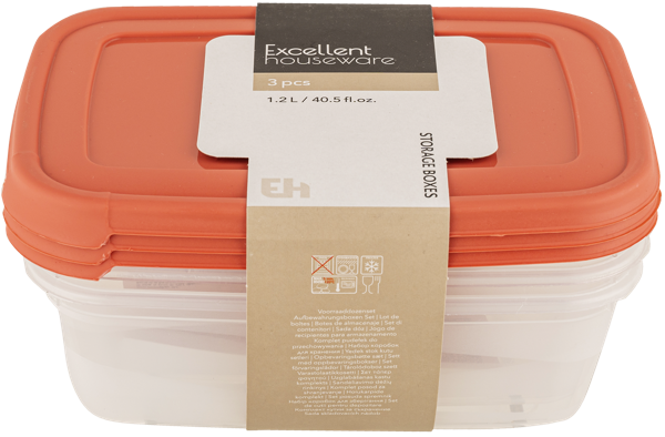 Изображение Контейнер 1200мл пластик Купман с цветной крышкой Купман Интернэшнл , 3 шт