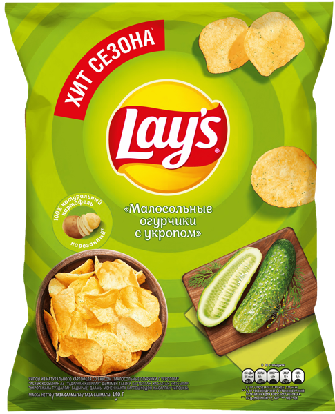 Изображение Чипсы картофельные Лейс Малосол огурчики с укроп Фрито Лей м/у, 140 г