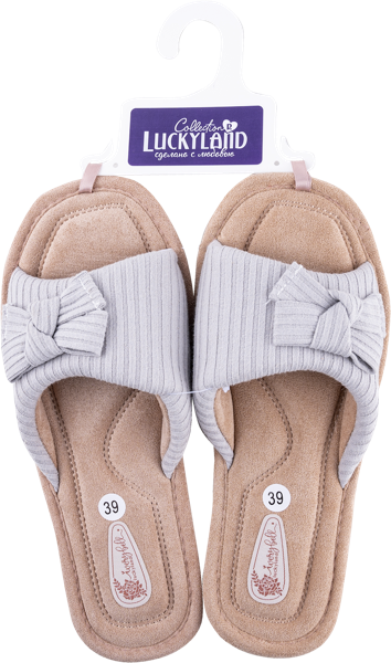 Изображение Тапочки женские домашние Лакки Лэнд 4538W-CH-O с бантом Степ-Трейд , 1 пара