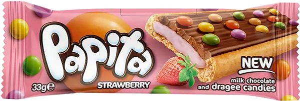 Изображение Печенье в молочном шоколаде Папита клубника драже Шолен м/у, 33 г