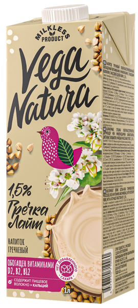 Изображение Напиток 1,5% гречневый Вега Натура лайт Южное т/п, 1 л