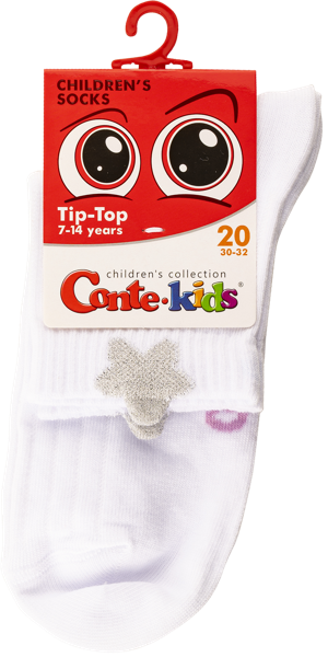 Изображение Носки размер 20 детские Конте 19С-191СП белые со звездо Конте СПА м/у, 1 пара