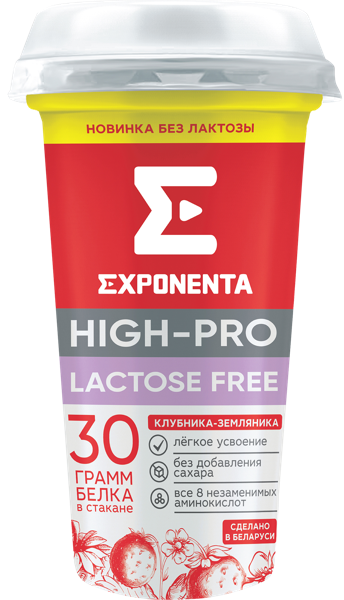 Изображение Продукт кисломолочный белковый без лактозы Экспонента клубника земляника Белсыр п/б, 250 мл