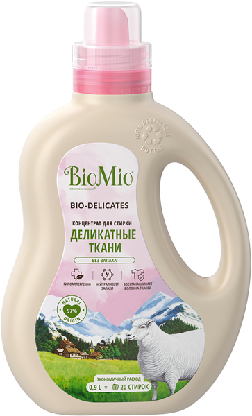 Изображение Средство для стирки жидкое Биомио БИО деликатные ткани Капелла ООО п/у, 900 мл