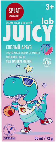 Изображение Зубная паста детская с 3 лет Сплат джуси лаб арбуз с фтором Сплат Косметика к/у, 55 мл