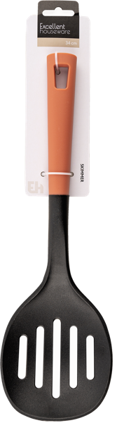 Изображение Шумовка 34см для кухни Купман черная пластик Купман Интернэшнл к/у, 1 шт