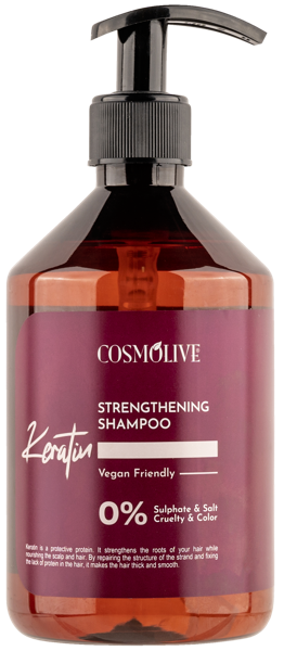 Изображение Шампунь для слабых волос Космолив кератин укрепляющий Космолив Козметик п/у, 500 мл